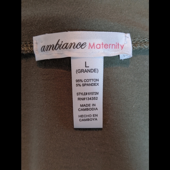 Ambiance Maternity - Green long sleeve top - Large - Picture 3 of 7